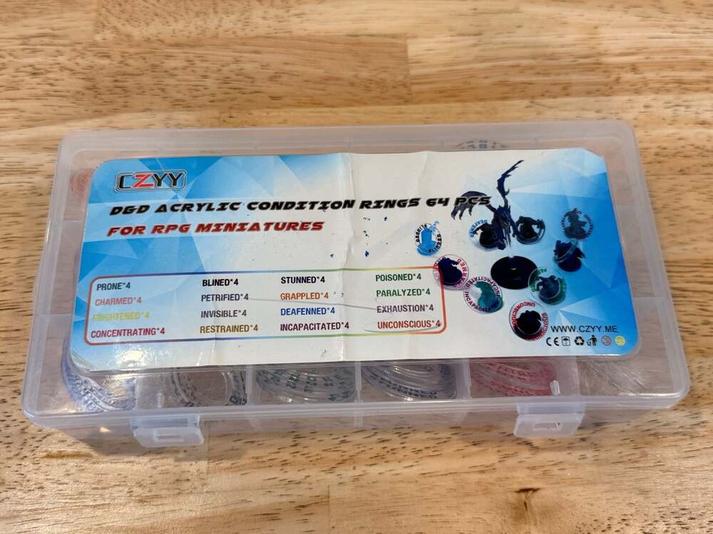 CZYY D&D Acrylic Condition Rings 64 Pcs Set for RPG Miniatures